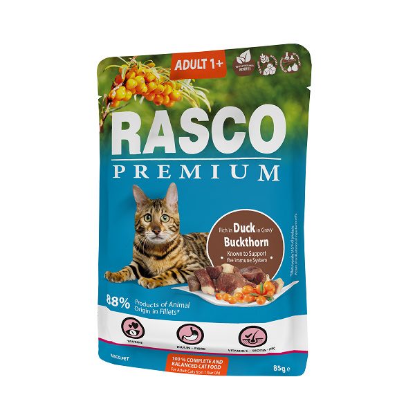 Kapsička Rasco Premium Cat Adult Duck in Gravy