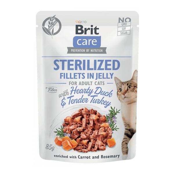 Kapsička Brit Care Cat Sterilized Fillets in Jelly with
