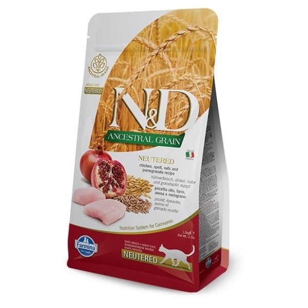 N&D Ancestral Grain Cat Neutered Chicken &